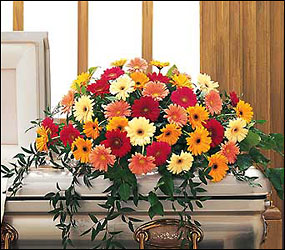 Uplifting Thoughts Casket Spray from Backstage Florist in Richardson, Texas