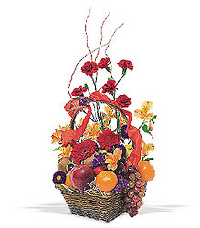 Fruits and Flowers Basket from Backstage Florist in Richardson, Texas