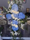 BACKSTAGE FLORAL SPRAY CROSS EASEL  from Backstage Florist in Richardson, Texas