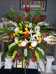 BACKSTAGE TALL STANDING SPRAY  from Backstage Florist in Richardson, Texas