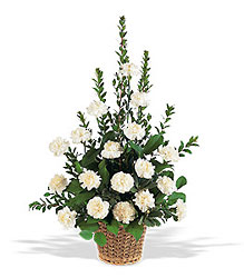 White Simplicity Basket from Backstage Florist in Richardson, Texas