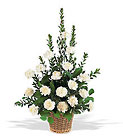 White Simplicity Basket from Backstage Florist in Richardson, Texas