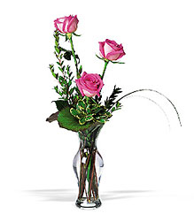 Three Pink Roses from Backstage Florist in Richardson, Texas